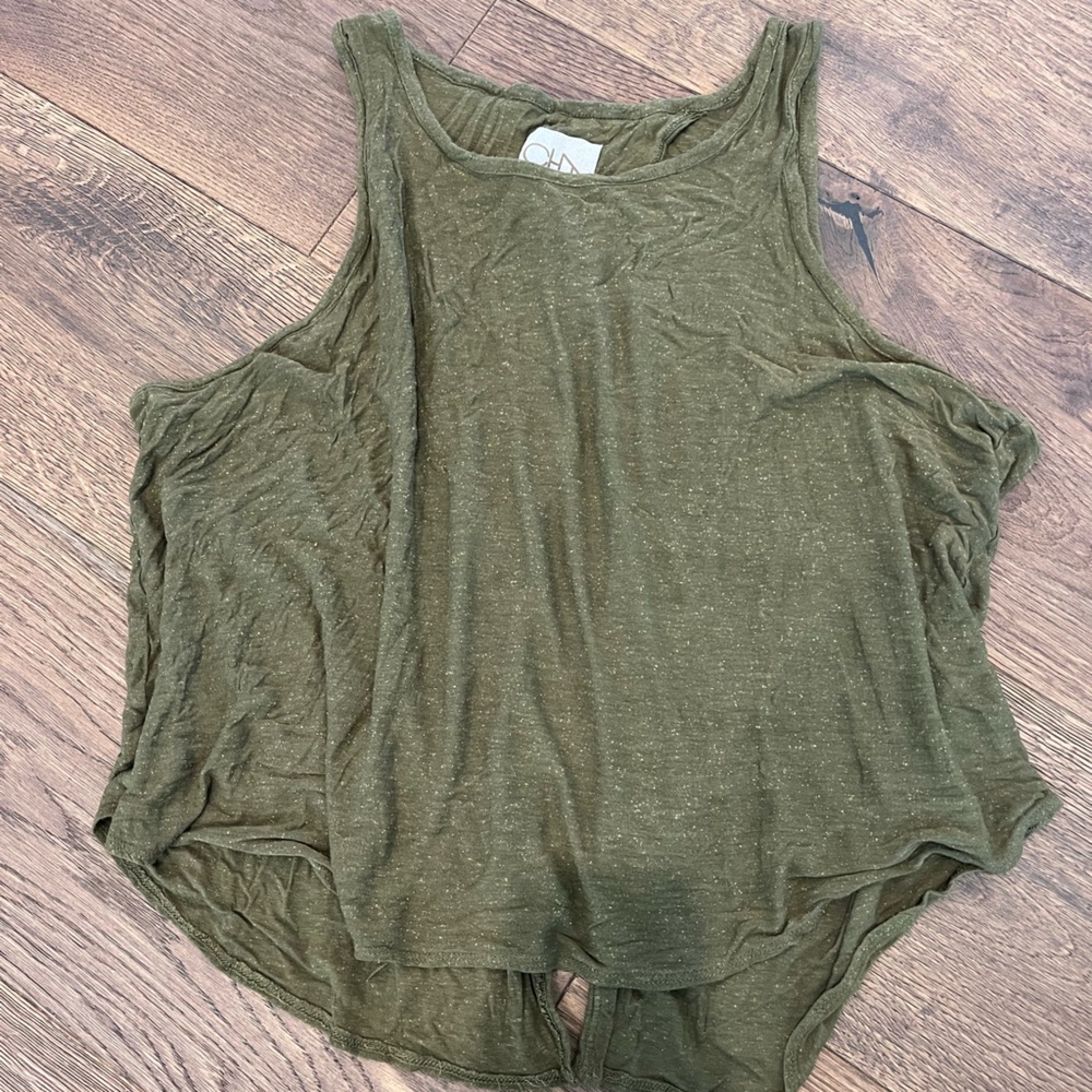Olive Green Open-back Tank-top